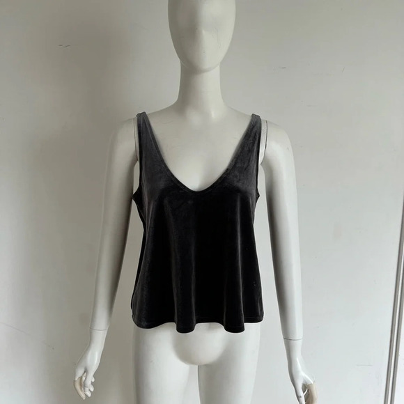 Madewell Velvet Gray Silver Cami Tank Top Blouse Sleeveless Size Small S - Picture 4 of 10